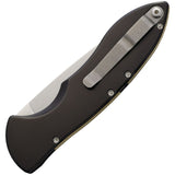 Piranha Knives Automatic Fusion Knife Button Lock Black Aluminum Satin CPM-MagnaCut Blade P28BK