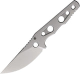 Petrified Fish Bison L Stonewash Bohler N690 Fixed Blade Knife w/ Sheath FE18WK