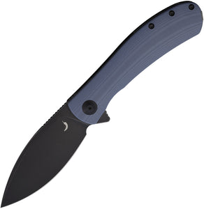 Trollsky Mandu XL Linerlock Blue-Gray G10 Folding Black D2 Steel Pocket Knife M002XL
