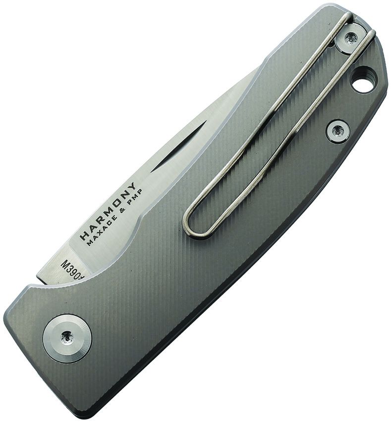 PMP Knives Harmony Slip Joint Gray Titanium Folding Bohler M390 Pocket ...