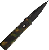 Pro Tech Automatic Godson Knife Button Lock Left Hand Woodland Camo Aluminum 154CM Blade 721LHWOODLAN