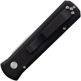 Pro Tech Automatic Godson Knife Button Lock Black Aluminum CPM-20CV Spear Pt Blade 721MOP