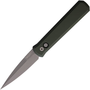 Pro Tech Automatic Godfather Knife Button Lock Green Aluminum 154CM Blade 920GREEN