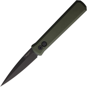 Pro Tech Automatic Godfather Knife Button Lock Green Aluminum 154CM Blade 921GREEN