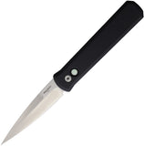 Pro Tech Automatic Godfather Knife Button Lock Black Alumiunm 154CM Spear Pt Blade 921MOP