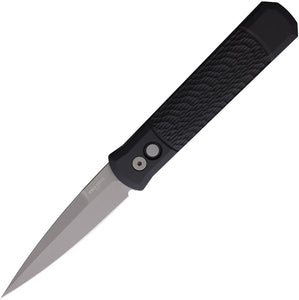 Pro Tech Automatic Godfather Knife Button Lock Black Aluminum 154CM Blade 924