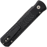 Pro Tech Automatic Godfather Knife Left Hand Button Lock Black Battleworn Aluminum 154CM Knife 926LHBWLTD
