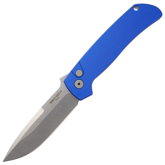 Pro Tech Automatic Terzuola ATCF Knife Button Lock Blue Aluminum 154CM Drop Pt Blade BT2601