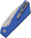 Pro Tech Automatic Strider PT+ Knife Button Lock Blue Aluminum MagnaCut Blade PT201BL