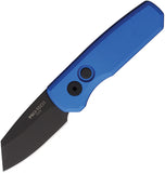 Pro Tech Automatic Runt 5 Knife Button Lock Blue Aluminum CPM-20CV Reverse Tanto Blade R5203BL
