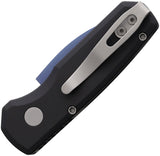 Pro Tech Automatic Runt 5 Knife Button Lock Black Aluminum Denim MagnaCut Blade R5303DENIM