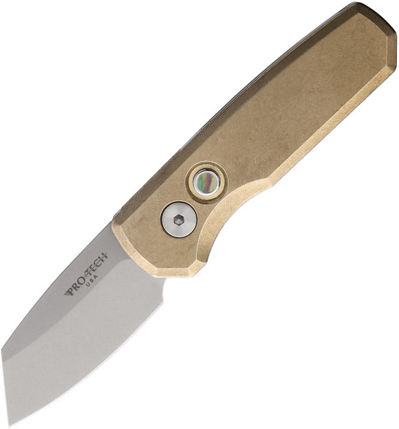 Pro Tech Automatic Runt 5 Knife Button Lock Bronze Aluminum MagnaCut Blade R5410