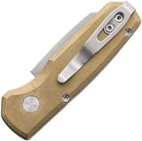 Pro Tech Automatic Runt 5 Knife Button Lock Bronze Aluminum MagnaCut Blade R5410