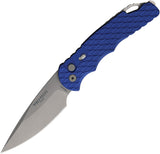 Pro Tech Automatic TR-4 Tactical Response 4 Button Lock Knife Blue Aluminum MagnaMax Blade T4105FBLUE