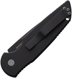 Pro Tech Automatic TR3 Knife Button Lock Black Aluminum CPM-MagnaCut Blade TR3BTMC