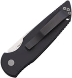 Pro Tech Automatic TR-3 Knife Button Lock Black Aluminum 154CM Blade TR3SW