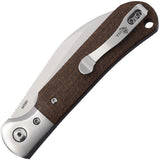Queen Pattern 84 Slip Joint Brown Burlap Micarta Folding Bohler M390 Pocket Knife M84