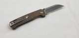 QSP Penguin D2 Linerlock Brown Micarta Folding Knife 130A