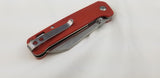 QSP Penguin Red Micarta Linerlock Folding D2 Knife 130d