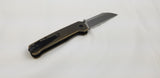 QSP Penguin Brass D2 Linerlock Folding Knife 130f