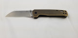 QSP Penguin Brass D2 Linerlock Folding Knife 130f