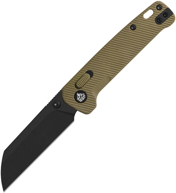 QSP Knife Penguin Glyde Lock Khaki FRN Folding Black 14C28N Pocket Knife 130GLC2