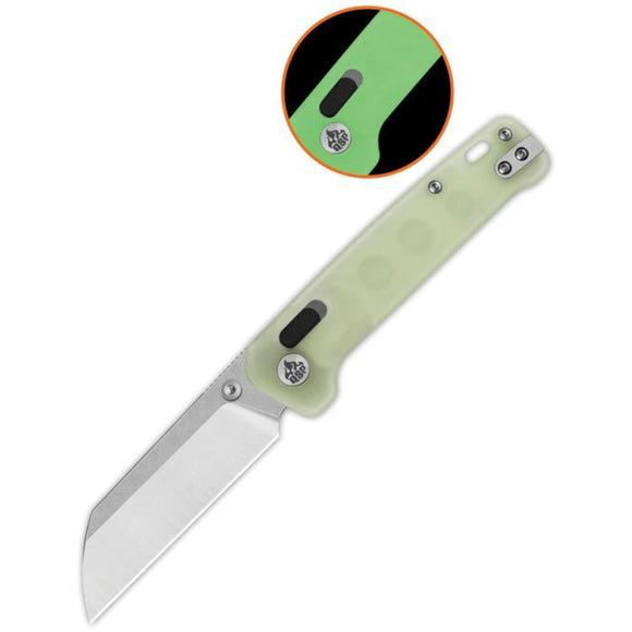 QSP Knife Penguin Glyde Lock Glow In The Dark Resin Folding 14C28N Knife 130GLH1