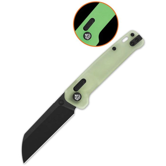 QSP Knife Penguin Glyde Lock Glow In The Dark Resin Folding Black 14C28N Knife 130GLH2