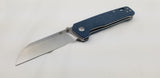 QSP Knives Penguin Blue Micarta Handle D2 Steel Linerlock Folding Knife 130H