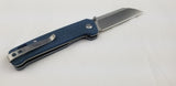 QSP Knives Penguin Blue Micarta Handle D2 Steel Linerlock Folding Knife 130H