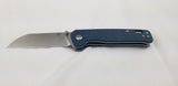 QSP Knives Penguin Blue Micarta Handle D2 Steel Linerlock Folding Knife 130H