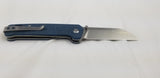 QSP Knives Penguin Blue Micarta Handle D2 Steel Linerlock Folding Knife 130H