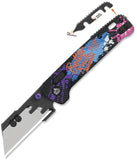 QSP Knife Penguin Workmate Glyde Lock Graffiti FRN Folding Utility Pocket Knife 130UTGRA