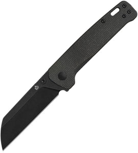 QSP Knife Penguin V2 Linerlock Dark Brown Micarta Folding Black D2 Steel Pocket Knife 130V2A2