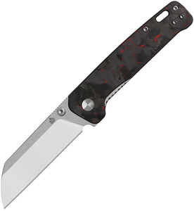 QSP Knife Penguin V2 Linerlock Red Carbon Fiber & G10 Folding D2 Steel Pocket Knife 130V2F1