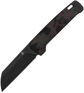 QSP Knife Penguin V2 Linerlock Red Carbon Fiber & G10 Folding D2 Steel Pocket Knife 130V2F2