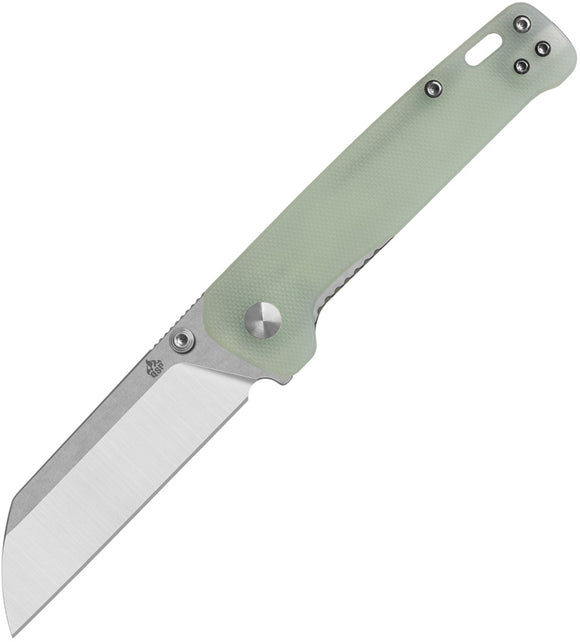 QSP Knife Penguin V2 Linerlock Jade G10 Folding D2 Steel Pocket Knife 130V2G1