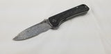 QSP Knives Hawk Carbon Fiber Handle Damascus Steel Folding Knife 131A