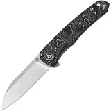 QSP Otter Pocket Knife Linerlock Aluminum Foil Carbon Fiber Folding S35VN 140A1