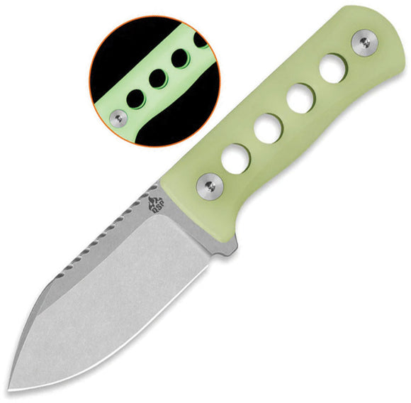 QSP Knife Canary Glow In The Dark Resin 14C28N Fixed Blade Neck Knife 141K1