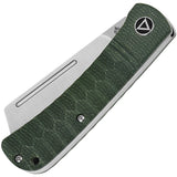 QSP Knife Hedgehog Pocket Knife Slip Joint Green Micarta Folding 14C28N 142A