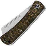 QSP Knife Hedgehog Pocket Knife Slip Joint Gold Carbon Fiber Folding 14C28N 142C