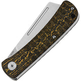 QSP Knife Hedgehog Pocket Knife Slip Joint Gold Carbon Fiber Folding 14C28N 142C