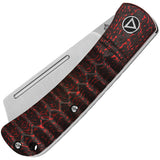 QSP Knife Hedgehog Pocket Knife Slip Joint Red Carbon Fiber Folding 14C28N 142D