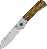 QSP Knife Hedgehog Slip Joint Bocote Wood Folding 14C28N Pocket Knife 142SPB