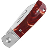 QSP Knife Hedgehog Slip Joint Red Resin Folding 14C28N Pocket Knife 142SPC