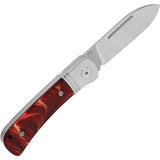 QSP Knife Hedgehog Slip Joint Red Resin Folding 14C28N Pocket Knife 142SPC