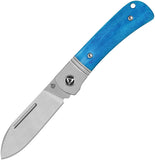 QSP Knife Hedgehog Slip Joint Blue Bone Folding 14C28N Pocket Knife 142SPD