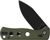 QSP Knife Canary Glyde Lock OD Green G10 Folding Black 14C28N Pocket Knife 150GLB2