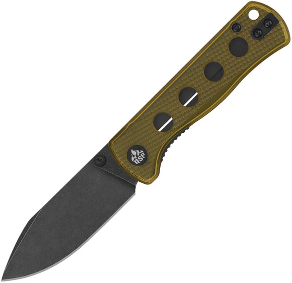 QSP Knife Canary Linerlock Ultem Folding Black 14C28N Drop Pt Pocket Knife 150J2